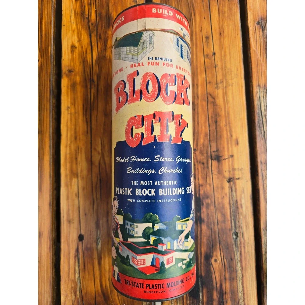 Vintage Block City No. B 300 Plastic Building Set Tri-State Molding Co 1950s
